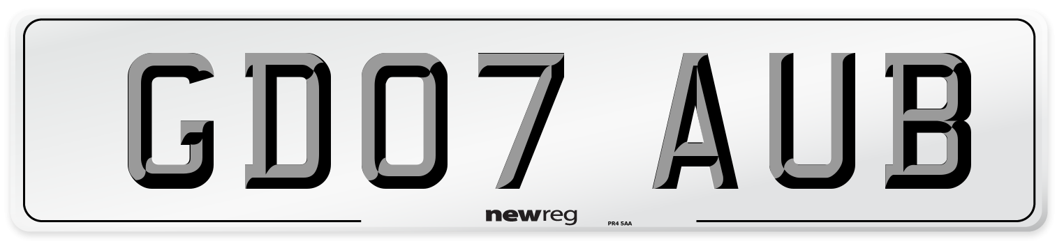 GD07 AUB Number Plate from New Reg
